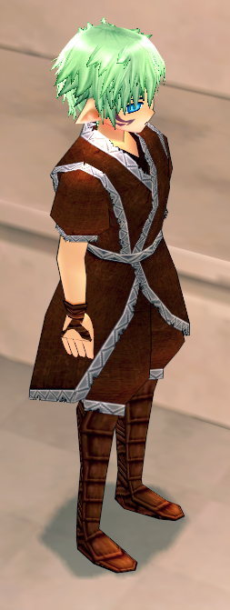 Equipped Advancement Outfit (Alchemy) viewed from an angle
