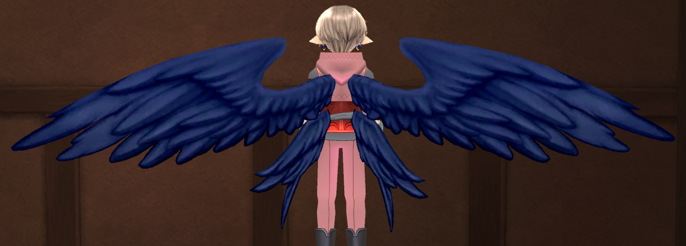 Equipped Corrupted Sacred Miracle Wings viewed from the back